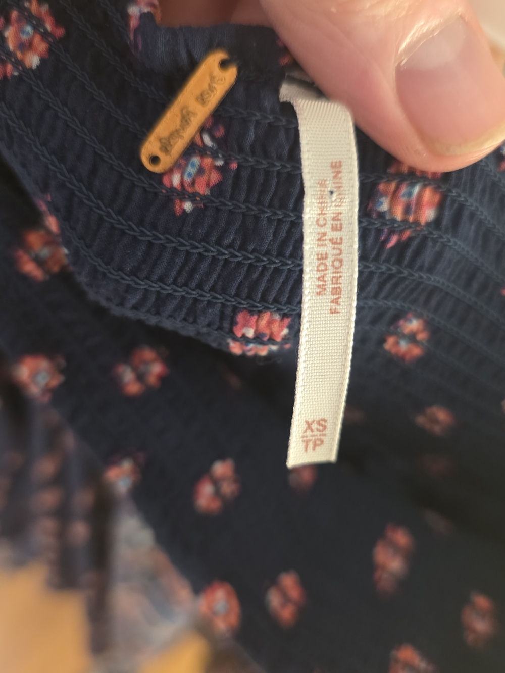 Free People Navy Maxi Skirt with Coral and Blue Paisley - Picture 2 of 5